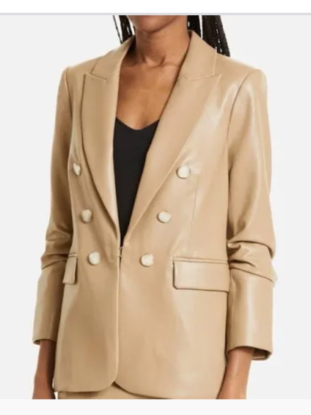 Veronica Beard Beacon Faux Leather Dickey Jacket